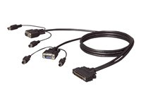 Belkin OmniView Dual Port Cable, PS/2 - Tangentbords-/video-/muskabel - PS/2, HD-15 (VGA) (hane) till DB-25 (hane) - 1.8 m - formpressad - för Belkin Titan LCD Rack Console with PRO3, Widescreen Rack-Mount Console with PRO3 F1D9400-06
