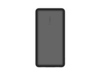 Belkin BoostCharge - Power bank - 20000 mAh - 15 Watt - 3 A - 3 utdatakontakter (USB-C, 2 x USB) - på kabel: USB-C - svart BPB012BTBK