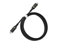 OtterBox Fast Charge Cable Standard - USB-kabel - USB-C (hane) till USB-C (hane) - USB 2.0 - 2 m - svart skimmer 78-52670