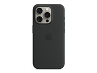 Apple - Skydd för mobiltelefon - MagSafe-kompatibilitet - silikon - svart - för iPhone 15 Pro MT1A3ZM/A