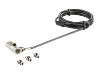 StarTech.com Universalkabellås för bärbar dator, 3-i-1, 2 m - kombinationslås för säkerhetskabel med fyra siffror för bärbar dator/stationär dator, kompatibelt med dator som har K-Slot, Nano-spår eller Wedge-spår - stöldsäker stålkabel - Lås för säkerhetskabel - 2 m - TAA-kompatibel LTULOCK4D