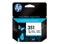 HP 351 - 3.5 ml - färg (cyan, magenta, gul) - original - blister - bläckpatron - för Deskjet D4268; Photosmart C4483, C4486, C4488, C4524, C4583, C4585, C4588, C5225 CB337EE#301
