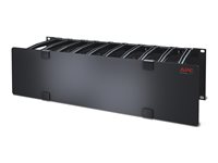 APC Cable Management - Rackkabelhanteringspanel med skydd - svart - 3U - TAA-kompatibel - för P/N: SCL500RM1U, SMX1500RM2UCNCUS, SMX1500RM2UCUS, SMX2KR2UX145, SMX3KR2UNCX145, SMX750CUS AR8605