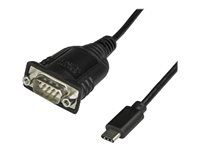 StarTech.com USB C till seriell kabeladapter 40 cm - USB Type C till RS232-konverterarkabel (DB9) - Seriell USB-C-kabel för PLC, skannrar, skrivare - hane/hane - Windows/Mac/Linux - USB / seriell kabel - DB-9 (hane) till USB-C (hane) - 40 cm - tumskruvar ICUSB232C
