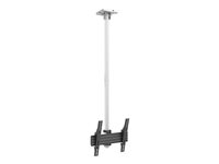 Multibrackets M Ceiling Mount Pro MBC1U - Monteringssats (takplatta, klämfäste för stång, skyddslock för takplatta, 2 lutningsarmar, intern stångkoppling, 2 förlängningsrör (80 cm), ändlock för skenor, en skärmskena, kabelhanteringskklämmor) - för LCD-display - plast, aluminium, stål - vit - skärmstorlek: 32"-65" - takmonterbar 7350022738638