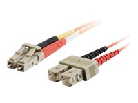 C2G LC-SC 50/125 OM2 Duplex Multimode PVC Fiber Optic Cable (LSZH) - Nätverkskabel - SC-läge (multi-mode) (hane) till LC multiläge (hane) - 15 m - 15 m - fiberoptisk - duplex - 50/125 mikron - OM2 - halogenfri - orange 85489
