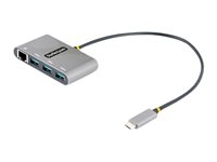 StarTech.com 3-Port USB-C Hub with Ethernet, 3x USB-A Ports, Gigabit Ethernet, USB 3.0 5Gbps, Bus-Powered, USB Type-C Hub w/ GbE and 1ft/30cm Long Cable, Portable USB-C to USB-A Laptop Hub - USB Expansion Hub (HB30C3A1GEA2) - Hubb - 3 x SuperSpeed USB 3.0 + 1 x 10/100/1000 - skrivbordsmodell HB30C3A1GEA2