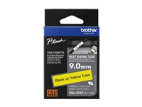 Brother HSe-621E - Svart på gult - Rulle (0,9 cm x 1,5 m) 1 kassett(er) hängande låda - rörtejp för värmekrympning - för P-Touch PT-D800W, PT-E550WVP HSE621E