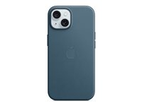 Apple - Skydd för mobiltelefon - MagSafe-kompatibilitet - FineWoven - havsblå - för iPhone 15 MT3G3ZM/A
