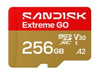 SanDisk Extreme Go - Flash-minneskort - 256 GB - A2 / Video Class V30 / UHS-I U1 - microSDHC UHS-I SDSQXGN-256G-GN6MN