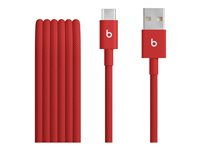 Beats - USB-kabel - USB (hane) till USB-C (hane) - USB 2.0 - 1.5 m - braided, USB Fast Charge (15W), förstärkt design - snabb röd MFEJ4ZM/A