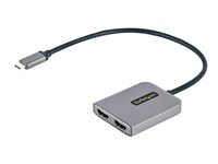 StarTech.com USB-C to Dual HDMI MST HUB, Dual HDMI 4K 60Hz, USB Type C Multi Monitor Adapter for Laptop w/ 1ft (30cm) cable, DP 1.4 Multi-Stream Transport Hub, USB Type C to 2x HDMI Ports - USB-C to HDMI Splitter (MST14CD122HD) - Videokort - USB-C hane till HDMI hona - grå MST14CD122HD