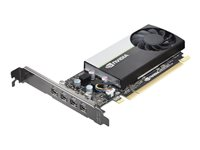 NVIDIA - Grafikkort - T1000 - 4 GB GDDR6 - PCIe 3.0 x16 - 4 x Mini DisplayPort - för ThinkCentre M75t Gen 2; ThinkStation P348; P350; P358; P520; P620 4X61E26088