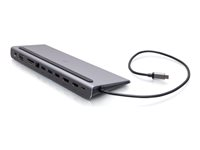 C2G USB-C 10-in-1 Triple Display Docking Station with HDMI, DisplayPort, VGA, Ethernet, USB, SD Card Reader, 3.5mm Audio and Power Delivery up to 100W - 4K 30Hz - Dockningsstation - USB-C - VGA, HDMI, DP - 1GbE 54542