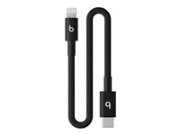 Beats - Lightning-kabel - USB-C hane till Lightning hane - 20 cm - bultsvart - braided, snabbladdning, förstärkt design MEQM4ZM/A