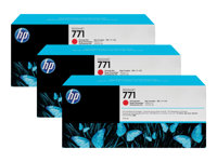 HP 771 - 3-pack - 775 ml - kromröd - original - bläckpatron - för DesignJet Z6200, Z6600 Production Printer, Z6800 Photo Production CR251A