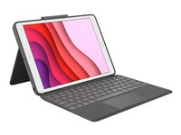 Logitech Combo Touch - Tangentbord och foliefodral - med pekdyna - bakgrundsbelyst - Apple Smart connector - QWERTY - italiensk - grafit - för Apple 10.2-inch iPad (7:e generation, 8:e generation, 9:e generation) 920-009626