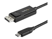 StarTech USB C till DisplayPort 1.2-kabel på 1 m för 4K vid 60 Hz - dubbelriktad vändbar videokabeladapter för DP till USB-C eller USB-C till DP - HBR2/HDR - USB Type C/TB3-skärmkabel - DisplayPort-kabel - USB-C (hane) till DisplayPort (hona) - USB 3.1 / Thunderbolt 3 / DisplayPort 1.2 - 1 m - stöd för 4K, aktiv - svart CDP2DP1MBD