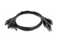 StarTech.com - Tangentbords-/video-/muskabel - TAA-kompatibel - USB typ A, 3,5 mm ljuduttag, DisplayPort (hane) till USB Type B, 3,5 mm ljuduttag, DisplayPort (hane) - 1.8 m SK2DPMMKVM06-TAA