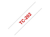 Brother - Vit, röd - Rulle (1,2 cm x 7,7 m) 1 stk band för skrivare - för P-Touch PT-15, PT-20, PT-2000, PT-3000, PT-500, PT-5000, PT-6, PT-8, PT-8E TC202