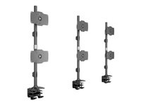 Multibrackets M - Monteringssats (3 klämmor, 3 ställ) - för 6 LCD-bildskärmar - aluminium, stål - svart - skärmstorlek: 24"-32" - disk-monteringsbar 7350105212741