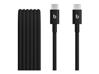 Beats - USB-kabel - USB-C (hane) till USB-C (hane) - USB 2.0 - 1.5 m - braided, Snabbladdning upp till 60 W, förstärkt design - bultsvart (paket om 2) MDGC4ZM/A