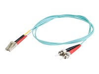 C2G LC-ST 10Gb 50/125 OM3 Duplex Multimode PVC Fiber Optic Cable (LSZH) - Nätverkskabel - ST-läge (multi-mode) (hane) till LC multiläge (hane) - 15 m - 15 m - fiberoptisk - duplex - 50/125 mikron - OM3 - halogenfri - havsblå 85546