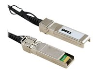 Dell Networking 10GbE Copper Twinax Direct Attach Cable - Direktkopplingskabel - SFP+ (hane) till SFP+ (hane) - dubbelaxlad - för Networking N1148P-ON; PowerSwitch S4112F-ON, S4112T-ON, S5212F-ON, S5232F-ON, S5296F-ON 470-AAVH