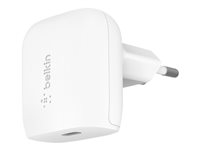 Belkin BoostCharge Wall Charger - Strömadapter - 20 Watt - Fast Charge, PD (USB-C) - vit WCA003VFWH
