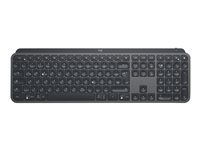 Logitech MX Keys - Tangentbord - bakgrundsbelyst - trådlös - Bluetooth, 2.4 GHz - hela norden - grafit 920-009412