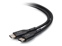 C2G 1.5ft (0.5m) USB-C Male to USB-C Male Cable (20V 5A) - USB 2.0 (480Mbps) - USB-kabel - USB-C (hane) till USB-C (hane) - USB 2.0 - 20 V - 5 A - 50 cm - svart C2G28881
