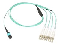 Dell 10GbE - Nätverkskabel - MTP till LC - 1 m - 1 m - fiberoptisk - OM4 - aktiv - för Force10; Networking S6010, S6100; PowerConnect M6348, M8024; Networking S4048, Z9100 470-ABPH