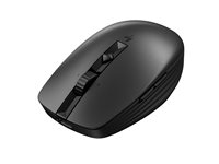 HP 715 - Mus - flera enheter, laddningsbar - 7 knappar - trådlös, kabelansluten - Bluetooth 3.0, 2.4 GHz - trådlös USB-mottagare - svart 6E6F0AA#ABB