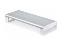 StarTech.com Ergonomic Monitor Riser Stand, 33lb Max, Fixed height 3.5in - Monitorställ - på bord - vit och silver - TAA-kompatibel 1MFSW-MONITOR-RISER