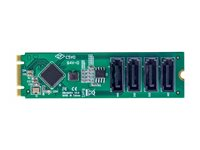 StarTech.com 4-Port M.2 to SATA Adapter Card, M.2 PCIe 3.0 to SATA HDD/SSD Expansion Card, ASM1064 Chipset, M.2 NVMe to 4x HDD/SSD for Windows/macOS/Linux - Gränssnittsadapter - SATA - M.2 Card - grön 4P-SATA-M2-ADAPTER