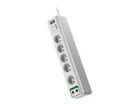 APC SurgeArrest Essential - Överspänningsskydd - AC 230 V - 2300 Watt - utgångskontakter: 5 - 1.83 m sladd - Belgien, Frankrike - vit PM5V-FR