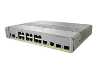 Cisco Catalyst 3560CX-12PC-S - Switch - Administrerad - 12 x 10/100/1000 (PoE+) + 2 x kombinations-Gigabit SFP - skrivbordsmodell, rackmonterbar, DIN-skenmonterbar, väggmonterbar - PoE+ (240 W) - återanvänd WS-C3560CX12PCS-RF