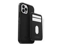 OtterBox - Plånbok - MagSafe-kompatibilitet - konstläder, polykarbonat - skuggsvart - för Apple iPhone 12, 12 mini, 12 Pro, 12 Pro Max 77-82593