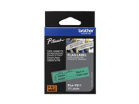 Brother - Polyester - svart på grön - 21 x 45 mm 72 etikett (er) (1 rulle/rullar x 72 matrisskurna etiketter - för P-Touch PT-D800W FLE7511