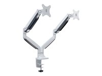 Multibrackets M Deskmount Gas Spring Dual - Monteringssats (montering på skrivbord, 2 vridbara armar) - för 2 LCD-bildskärmar - stål, höggradig aluminium - vit - skärmstorlek: 15"-27" - disk-monteringsbar 7350073737086