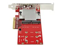 StarTech.com x8 Dual M.2 PCIe NVMe SSD Adapter - PCIe 3.0 - Gränssnittsadapter - M.2 - Expansion Slot to M.2 - M.2 Card - låg profil - PCIe 3.0 x8 - röd - TAA-kompatibel PEX8M2E2