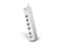 APC SurgeArrest Essential - Överspänningsskydd - AC 230 V - 2300 Watt - utgångskontakter: 5 - 1.83 m sladd - Tyskland - vit PM5T-GR