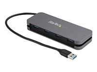 StarTech.com 4 Port USB 3.0 Hub, 4x USB-A, 5Gbps Laptop/Desktop USB Type-A Hub, USB Bus Powered, 11" Long Cable with Cable Management (HB30AM4AB) - Hubb - 4 x USB 3.2 Gen 1 - skrivbordsmodell HB30AM4AB