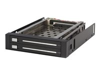StarTech.com 2 enheter 2,5" hyllfri hot swap SATA med flyttbara bakpanelshyllor - Adapter för lagringsfack - svart HSB220SAT25B