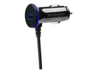 Kensington PowerBolt 3.4 Fast Charge - Strömadapter för bil - 2.4 A - 2 utdatakontakter (USB, mikro-USB typ B) - på kabel: Micro-USB - svart - för Samsung Galaxy S4 K38119WW