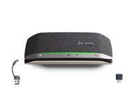 HP Poly Sync 20+ - Smart högtalartelefon - Bluetooth - kabelansluten, trådlös - USB-A - silver, svart - Certifierad för Microsoft-teams, Zoomcertifierad B95VKAA#AC3